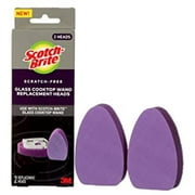 Scotch-Brite Glass Cooktop Wand Replacement Heads, Cleans With Just Water, Tackle Burnt-On Messes, 2 Replacement Heads