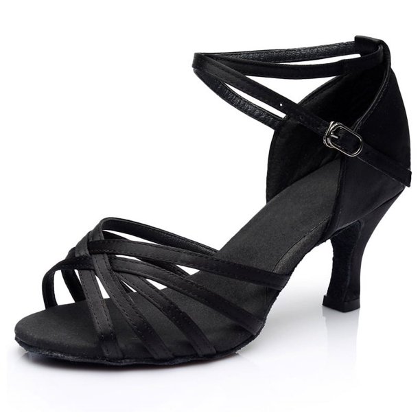Zapatos de baile latino para mujer, zapatos de baile de suela blanda y tacón alto para mujer, zapatos de baile de tacón medio para mujer