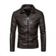 thumbnail image 4 of Chaqueta de cuero para hombre, chaqueta de cuero PU lavada para motocicleta, chaqueta de cuero fina con solapa para hombre, procesamiento para hombre, 4 of 6