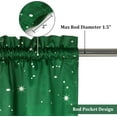 thumbnail image 3 of Christmas Kitchen Curtains, Green Velvet Cafe Curtains, Floral Snowflake Decoration, Thermal Insulated Room Darkening (26" W x 24" L, Set of 2), 3 of 7