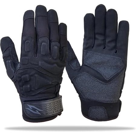 Stealth Football Lineman Gloves Black, Battle College Lineman, Be a Villain Not a Joker with Padded Protection, Youth, Kids, Men, Boys, Small to XXL Sizes