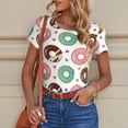 thumbnail image 4 of Goofa Colorful Donuts Printed Women Rash Guard Short Sleeve,Tummy control Swimsuit Surfing Swimsuit Bathing Suit One Piece Swimsuit UPF 50-XX-Large, 4 of 9