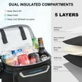 thumbnail image 6 of EVERFUN Insulated Cooler Bag Mini Lunch Box, 12 Can Soft-sided Leakproof Thermal Bag for Work, Beach, Black, 6 of 11