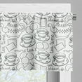 thumbnail image 3 of Ambesonne Tea Party Valance Pack of 2, Tableware Pattern, 54"X12", Grey White, 3 of 5