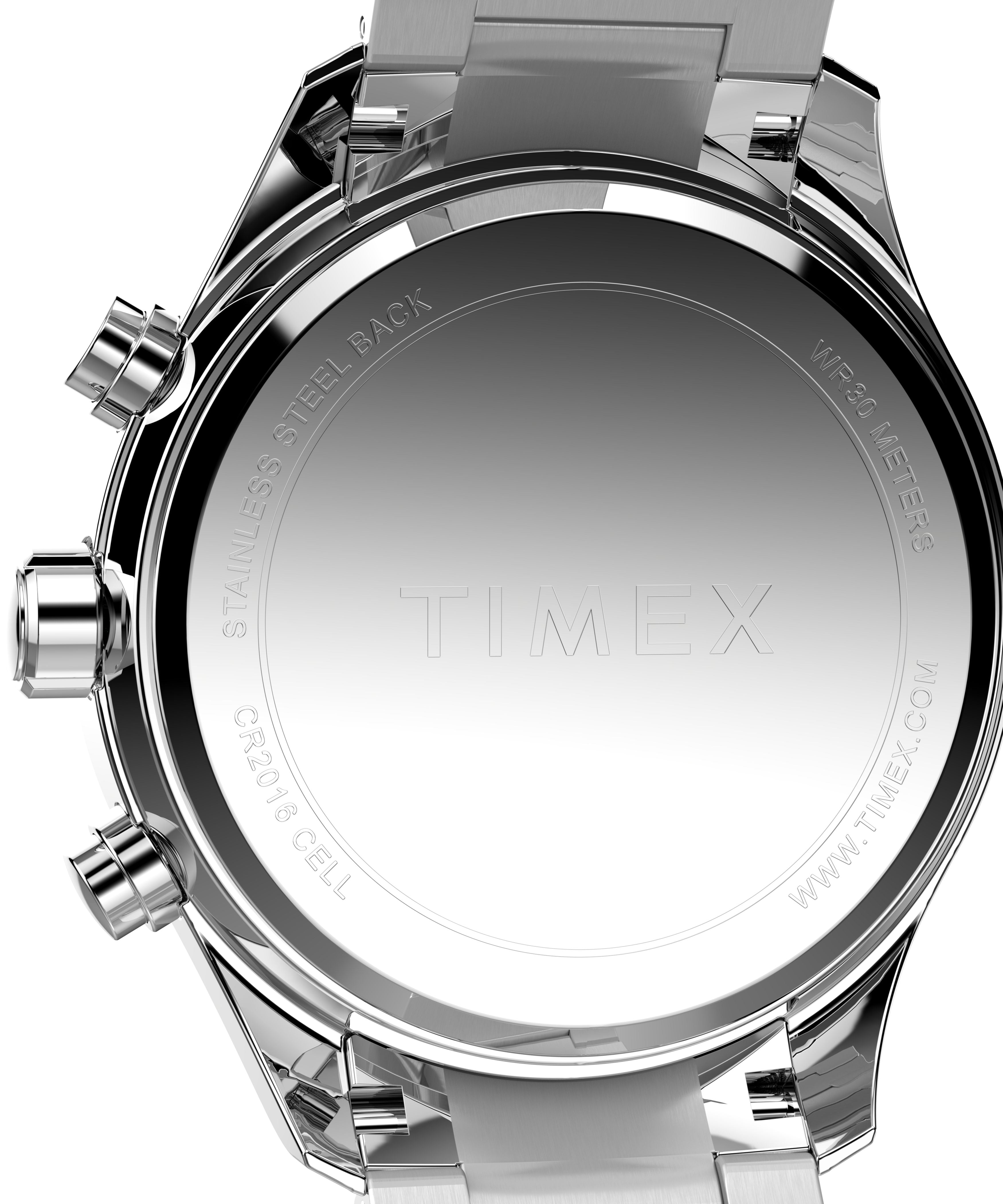 Timex Women's Chronograph 38mm Watch - Silver-Tone Bracelet Blue Dial Silver-Tone Case