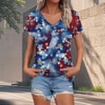 thumbnail image 2 of Dyfzdhu 250th Anniversary Usa Shirt T Shirts For Women Fashion Daily Casual V Neck Short Sleeve Tops Loose, 2 of 7