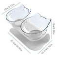 thumbnail image 3 of Cat Raised Stand Double Transparent Plastic Bowl, 15 Degree Tilted Design Neck Guard Raised Bowl Pet Food Water Feeder Bowl for Cats or Small Dogs (White, Double), 3 of 7