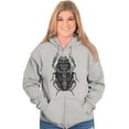 thumbnail image 3 of Ancient Egyptian Scarab Beetle Unisex Fleece Graphic Zip Up Hoodie Brisco Brands 4X, 3 of 5