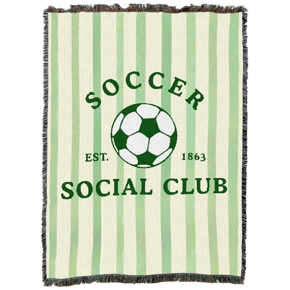 Pure Country Weavers Soccer Social Club Large Tapestry Throw Woven from Cotton - Made in The USA (72x54)