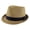Natural with Navy Band, variant on Kids Straw Trilby Fedora Hat – Short Brim Summer Sunhat, Tan with Navy Band (4–7 Years)