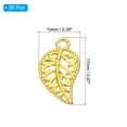 thumbnail image 2 of Péndulos de hoja Uxcell, paquete de 50 cuentas de hoja de metal, hojas a granel, encanto de malla para hacer joyas, dorado, 2 of 6