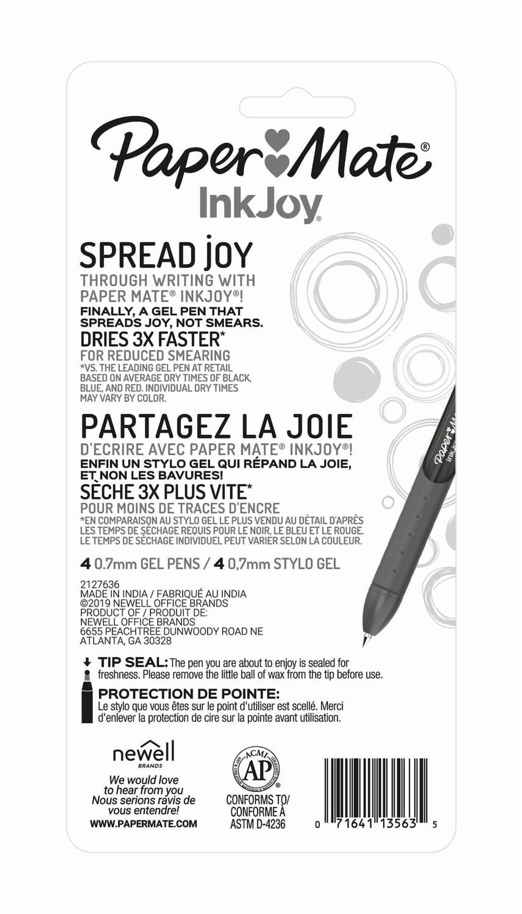 Paper Mate InkJoy Pens, Capped Gel Pens, Medium Point (0.7 mm), Assorted Colours