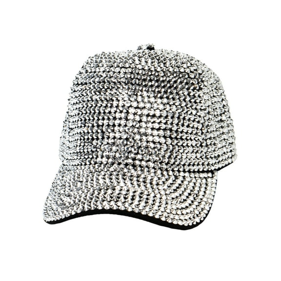 Top Headwear Women's Full Sparkle Rhinestone Gem Bling Baseball Cap - Silver