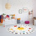 thumbnail image 5 of Kids Rug,4ft/120cm Washable Nursery Rug,Soft Plush Educational Circle Rug,Non-Slip Solar System Alphabet Rug for Classroom playroom Bedroom Kids Room Decor, 5 of 5