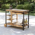 thumbnail image 2 of Afuera Living Contemporary Wood Outdoor Bar Cart in Natural Finish, 2 of 3