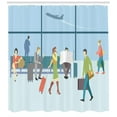 thumbnail image 3 of Ambesonne Airport Shower Curtain, Waiting Lounge at Terminal, 69"Wx84"L, Multicolor, 3 of 3