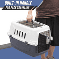 thumbnail image 6 of OSM 22-Inch Hard-Sided Plastic Pet Carrier with Top and Front Door Access, 4-Side Ventilation, Security Lock, Durable Handle for Small Dogs and Cats Travel up to 22 lbs (Gray), 6 of 7