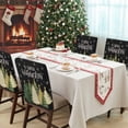 thumbnail image 4 of Christmas Chair Covers Set of 8 Green Xmas Tree Snowing Frohe Weihnachten Black Chair Back Covers Stretch Removable Washable Slipcovers Protector for Dining Room Kitchen Party Decor, 4 of 5
