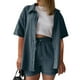 thumbnail image 3 of Conjunto de 2 piezas para mujer con camiseta de manga corta lisa y pantalones cortos: conjunto informal para el verano, tejido fácil de cuidar, 3 of 6
