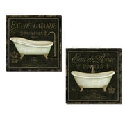 Lovely Black and Gold Paris Bathtub Prints by Daphne Brissonnet; Twp 12x12in Poster Prints