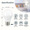 thumbnail image 2 of Bombilla LED Linkind A19 de 9 W, 5000 K, 840 lm, 15 000 h, no regulable, 2 of 7