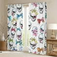 thumbnail image 2 of Feelyou Ribbon Skeleton Black Out Curtains, Sugar Skull Halloween Curtains Pack of 2 (42x63 Each), Princess Bow Ribbon Bedroom Curtains, Window Curtains Room Decor, 2 of 5