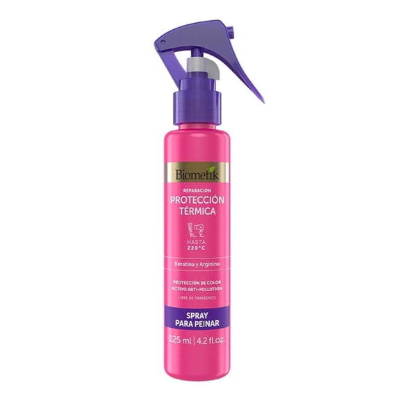 Spray para peinar Biometík Reparación protección térmica keratina y arginina 125 ml