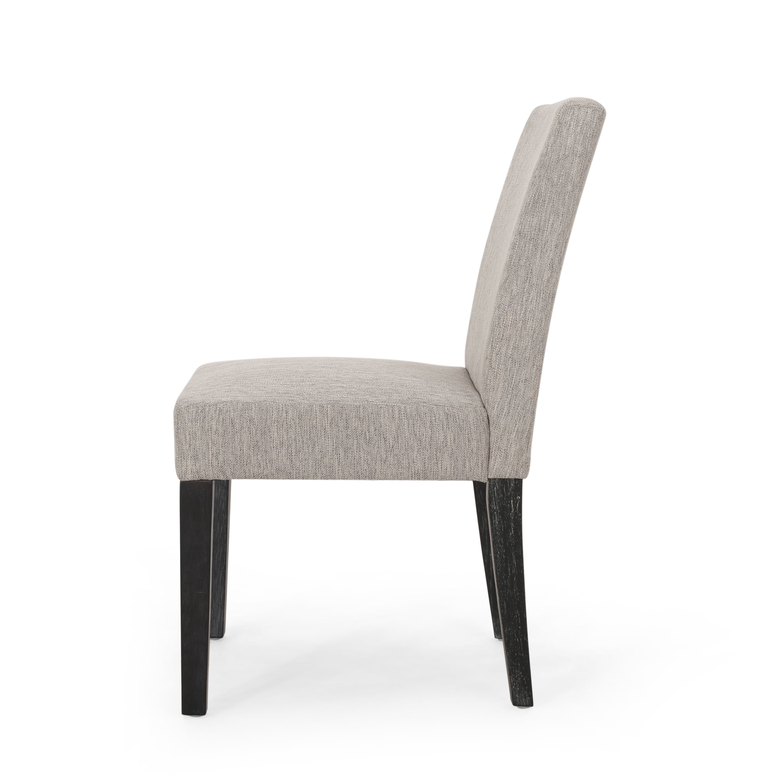 Noble House Benewah Contemporary Fabric Dining Chair, Set of 2, Light Gray, Gray