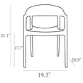 thumbnail image 7 of Luxury Commercial Living 32" Black Transparent Stackable Outdoor Patio Dining Arm Chair, 7 of 7