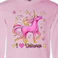 thumbnail image 4 of Inktastic I Love Unicorns Pink and Yellow Long Sleeve T-Shirt, 4 of 5