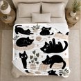 thumbnail image 5 of Whimsical Black Cats Pumpkin Autumn autumn celebration, Playful Pet Portrait Pattern, Warm Flannel Blanket for Living Room and Bedroom, Cat Lovers autumn celebration Gift, Pet Lover Home Decor, 5 of 9