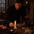 thumbnail image 4 of Battery Operated Window Candles, LED Taper Candlesticks with Flickering Flame & Holder, Flameless Christmas Halloween Decor, 2 Pack Cordless Electric Candles for Home, 4 of 4
