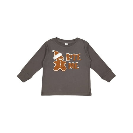 

Inktastic Bite Me Gingerbread Gift Toddler Boy or Toddler Girl Long Sleeve T-Shirt