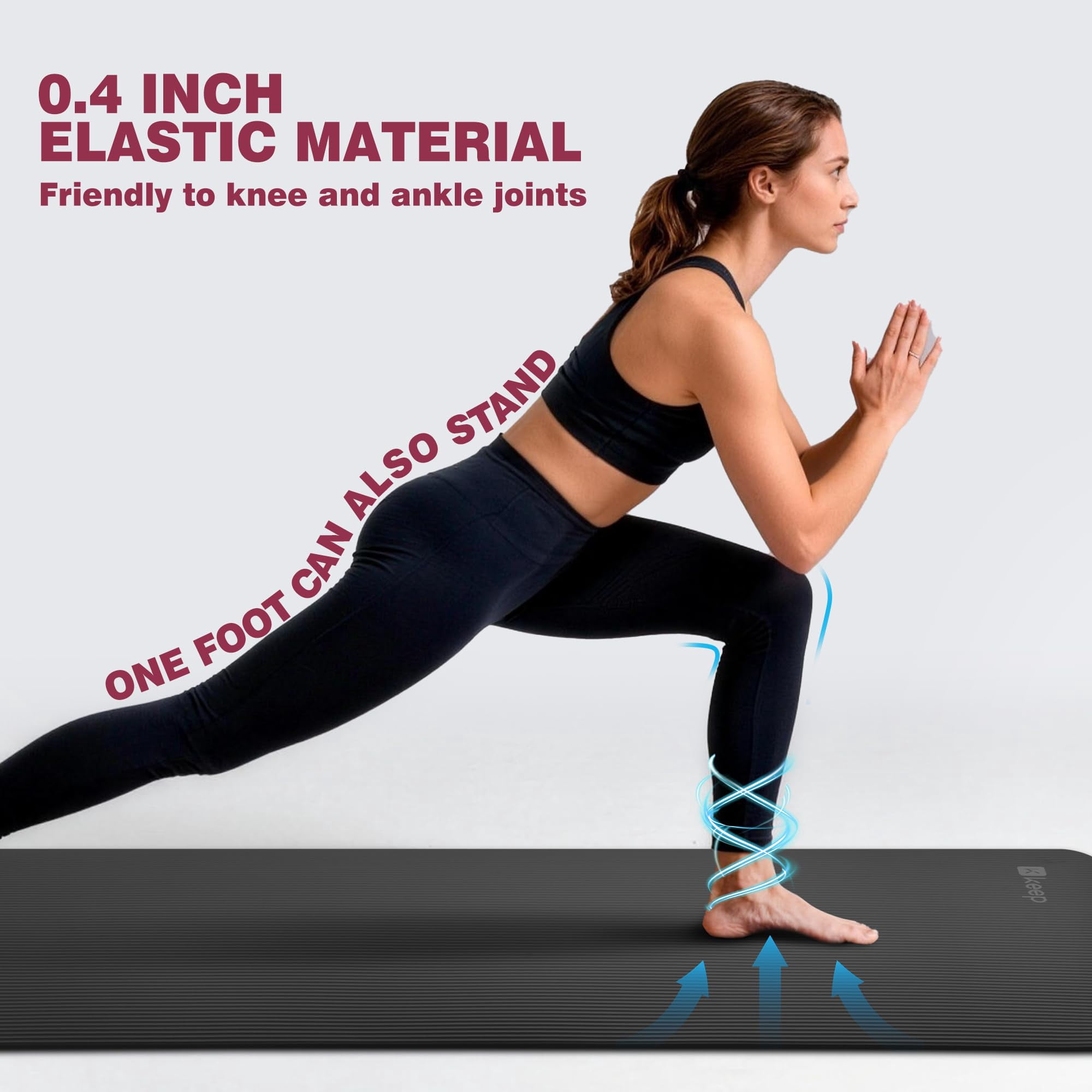 Yoga Mat Black 72”x24”x10mm Exercise Pilates Stretching Meditation