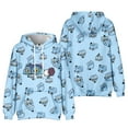 thumbnail image 1 of Moonsky Sudadera con capucha y cordón HUNTRX, estampado de grupo de chicas coreanas, jersey corto, suave y cómodo, top de manga larga para primavera y otoño. Azul claro 150, 1 of 4