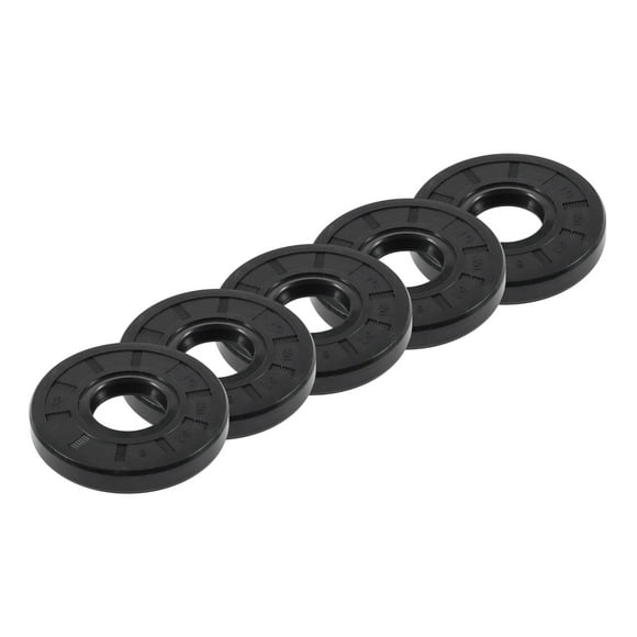 Sello de Aceite Universal TC Doble Labio con Resorte de Acero 25x52x8mm Alta Presión Caucho NBR Negro 5pcs