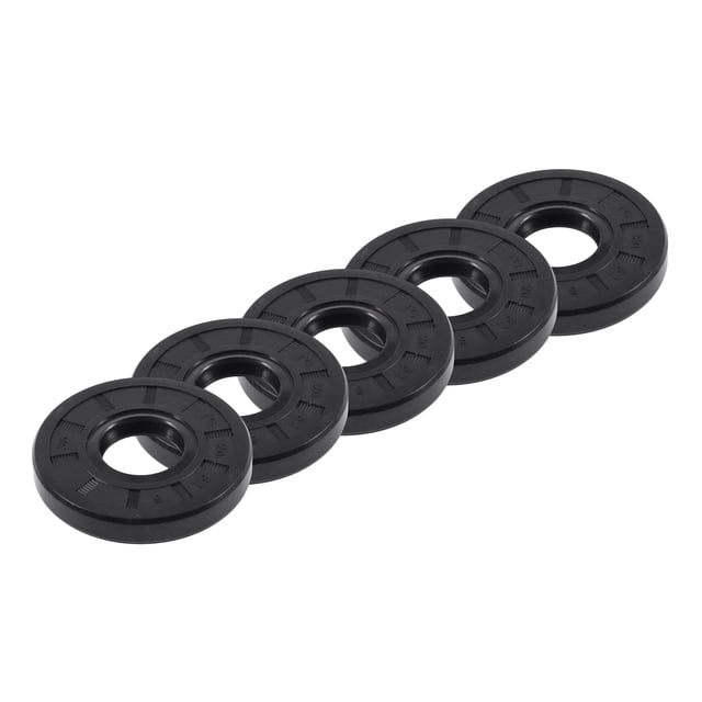 Sello de Aceite Universal TC Doble Labio con Resorte de Acero 25x52x8mm Alta Presión Caucho NBR Negro 5pcs