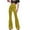 Yellow, variant on Women's Velvet Flare Leg Pants Elastic Waist Palazzo Long Pant Ribbed Stretchy Slim Bodycon Bell Bottom Trousers Yellow XXL