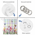 thumbnail image 3 of Tulips Spring Floral Shower Curtain Set - 48" x 72" Washable Bathtub Curtain with 12 Hooks, Flowers Butterfly Plaid Pastoral Waterproof Fabric Stall Shower Curtains for Bathroom/Bathtub Décor, 3 of 6