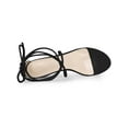 thumbnail image 4 of BLISSFUL STEP Women Lace Up Clear Strap Block Heels Sandals Black 6, 4 of 7