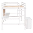 thumbnail image 4 of Euroco Full Size Loft Bed with Desk, Writing Board, Storage Cabinets, White, 4 of 13