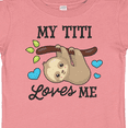 thumbnail image 4 of Inktastic My Titi Loves Me with Sloth and Hearts Boys or Girls Baby T-Shirt, 4 of 5