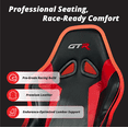 thumbnail image 5 of GTR Racing Simulator GTAF-S-S105LBLKRD - GTA-F Model (Silver) Triple or Single Monitor Stand with Black/Red Adjustable Leatherette Seat, Racing Simulator Cockpit gaming chair Single Monitor Stand, 5 of 9