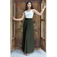 thumbnail image 3 of KOH KOH Long Flowy Cute Modest High Empire Waist Full Floor Length Pockets Casual Semi Formal Vintage Work Office Workwear Maxi Skirt For Women Olive Green Large US 12-14 NT325, 3 of 7