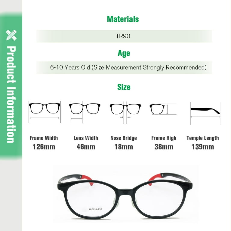 Children Optical Glasses Frame Oval Size 46 Adjustable Ear Lock