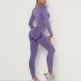 thumbnail image 4 of SWSMCLT Women's Two Piece Tracksuit Crop Top Outfit Sweat Suit Active Wear Sports Athletic Yoga Legging Workout Set High Waisted Clothing Sets Purple X-Large, 4 of 4
