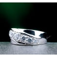 thumbnail image 3 of Men's Seven Stone Diamond Ring, Wavy Row Diamond Engagement Ring, Wide Shank Prong Set Diamond Ring For Men, 2.1 Ct Simulated Diamond, 925 Sterling Silver, 3 of 5