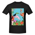 thumbnail image 4 of Bingfone Tropical Jungle Flamingo Men'S Loose Fit Short-Sleeve Pocket T-Shirt, 4 of 7