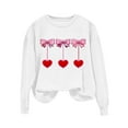 thumbnail image 3 of Valentines Day Crewneck Sweatshirts Womens Cute Valentine Sweater Pullover Long Sleeve Heart Bow Holiday Outfits, 2XL White, 3 of 5