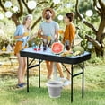 thumbnail image 2 of Costway 4 Foot Party Ice Cooler Folding Table Plastic with Matching Skirt Black, 2 of 10